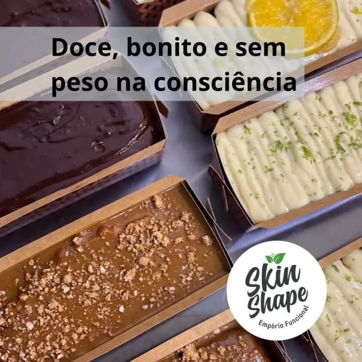 Post: “Doce, bonito e sem peso na consciência”, com bolos em bandejas